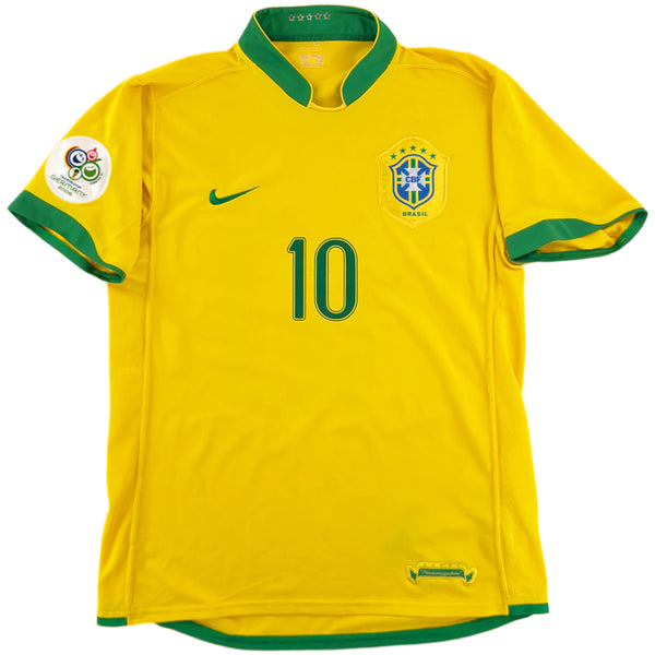 2006 Brazilië WK Thuis Shirt Ronaldinho - Oldschool Voetbalshirts