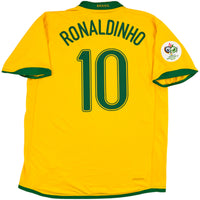 2006 Brazilië WK Thuis Shirt Ronaldinho - Oldschool Voetbalshirts