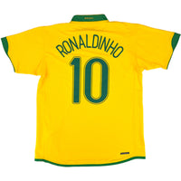 2006 Brazilië WK Thuis Shirt Ronaldinho - Oldschool Voetbalshirts