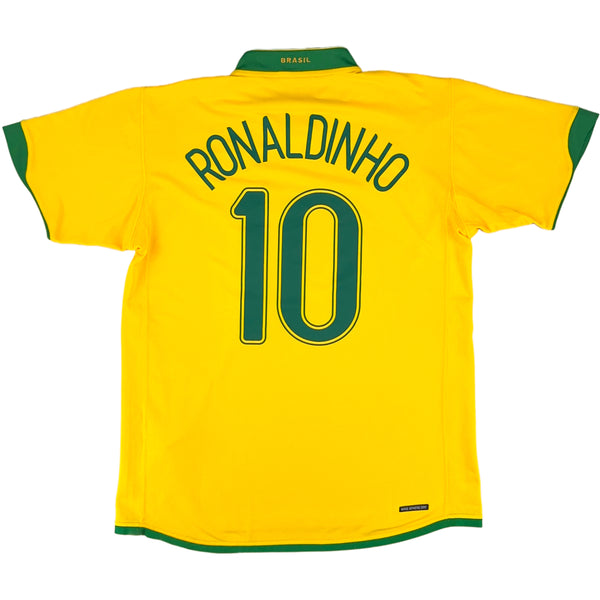 2006 Brazilië WK Thuis Shirt Ronaldinho - Oldschool Voetbalshirts