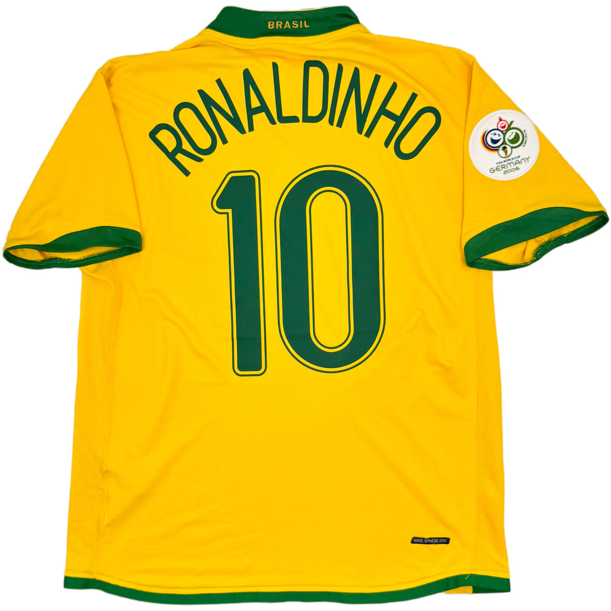 2006 Brazilië WK Thuis Shirt Ronaldinho - Oldschool Voetbalshirts