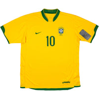 2006 Brazilië WK Thuis Shirt Ronaldinho - Oldschool Voetbalshirts