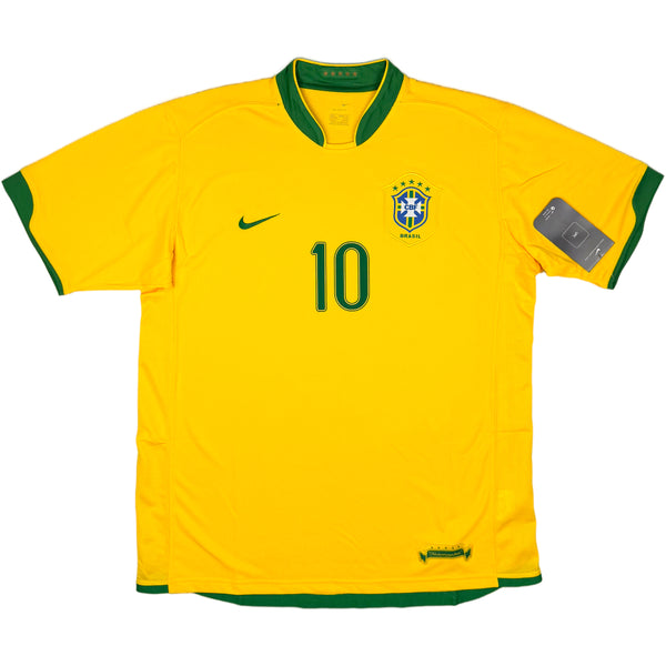 2006 Brazilië WK Thuis Shirt Ronaldinho - Oldschool Voetbalshirts