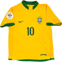 2006 Brazilië WK Thuis Shirt Ronaldinho - Oldschool Voetbalshirts
