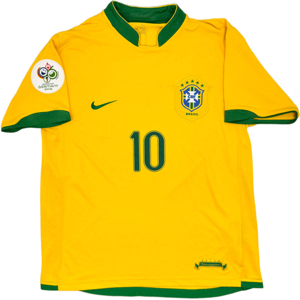 2006 Brazilië WK Thuis Shirt Ronaldinho - Oldschool Voetbalshirts