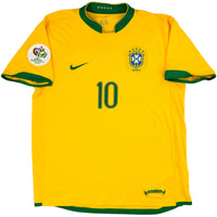 2006 Brazilië WK Thuis Shirt Ronaldinho - Oldschool Voetbalshirts