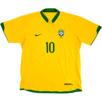 2006 Brazilië WK Thuis Shirt Ronaldinho - Oldschool Voetbalshirts