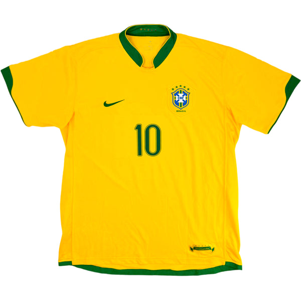 2006 Brazilië WK Thuis Shirt Ronaldinho - Oldschool Voetbalshirts