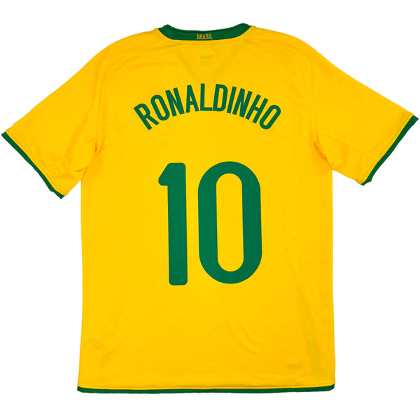2008-10 Brazilië Thuis Shirt Ronaldinho - Oldschool Voetbalshirts