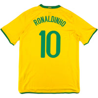 2008-10 Brazilië Thuis Shirt Ronaldinho - Oldschool Voetbalshirts