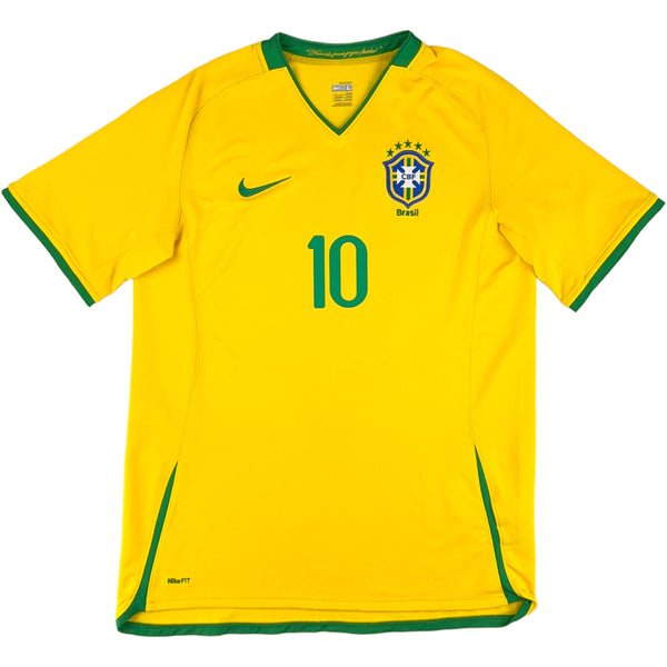 2008-10 Brazilië Thuis Shirt Ronaldinho - Oldschool Voetbalshirts