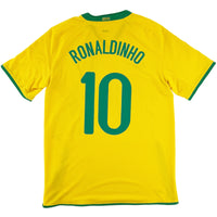 2008-10 Brazilië Thuis Shirt Ronaldinho - Oldschool Voetbalshirts