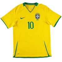 2008-10 Brazilië Thuis Shirt Ronaldinho - Oldschool Voetbalshirts
