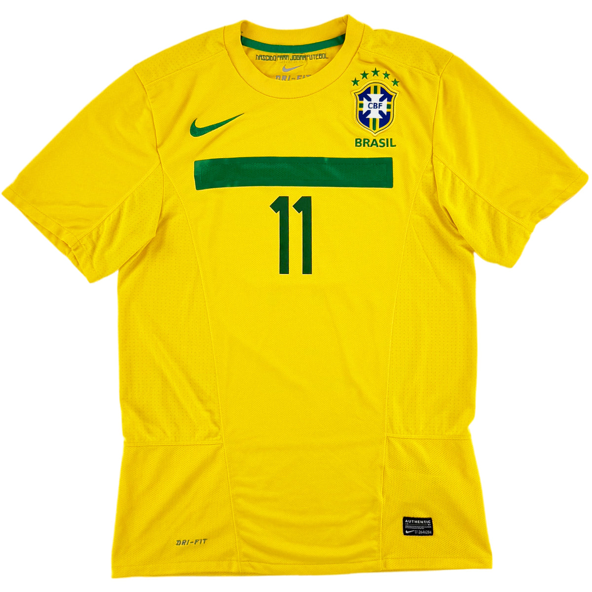 2011-12 Brazilië Thuis Shirt Neymar - 8/10 - (S) - Oldschool Voetbalshirts