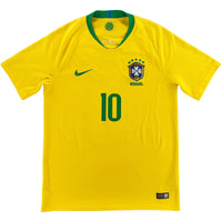 WK 2018 Brazilië Thuis Shirt Neymar #10 - 10/10 - (M) - Oldschool Voetbalshirts