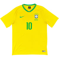 WK 2018 Brazilië Thuis Shirt Neymar #10 - 8/10 - (M)