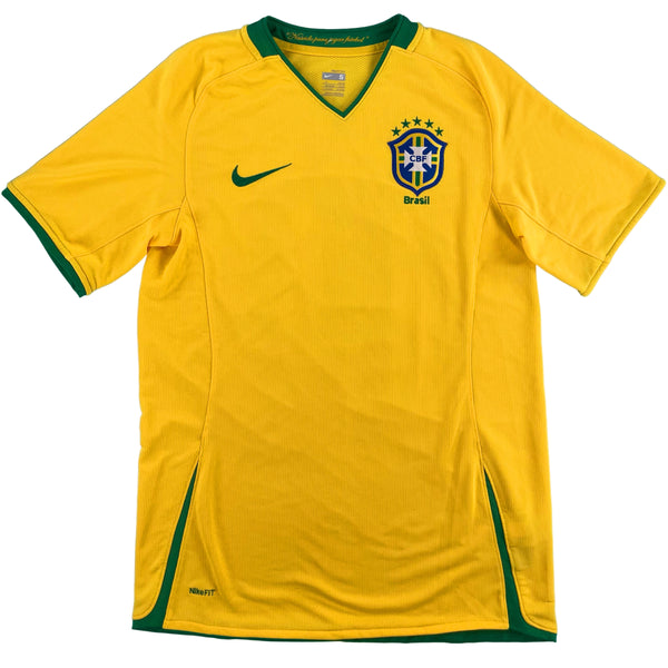 2008-10 Brazilië Thuis Shirt Ronaldinho #10 - 10/10 - (S) - Oldschool Voetbalshirts