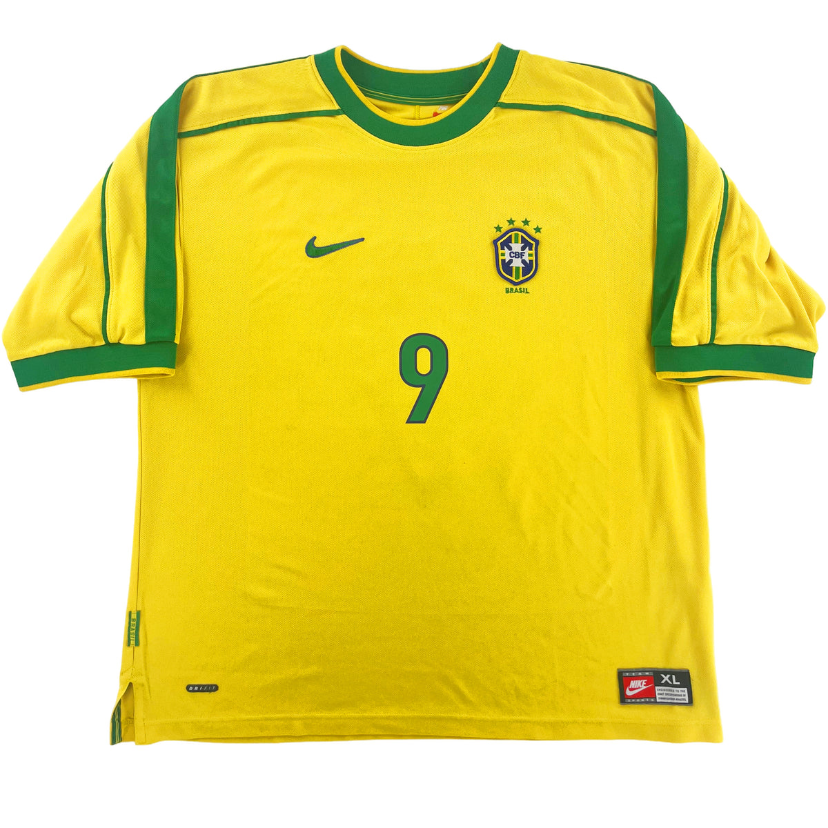 1998 Brazilië WK Thuis Shirt Ronaldo #9 - 10/10 - (XL)