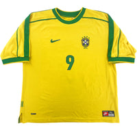 1998 Brazilië WK Thuis Shirt Ronaldo #9 - 10/10 - (XL)