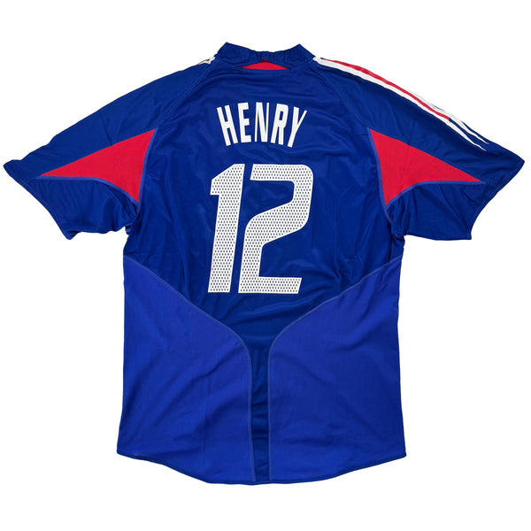 2004 Frankrijk EK Thuis Shirt Henry #12 - 7/10 - (XL) - Oldschool Voetbalshirts