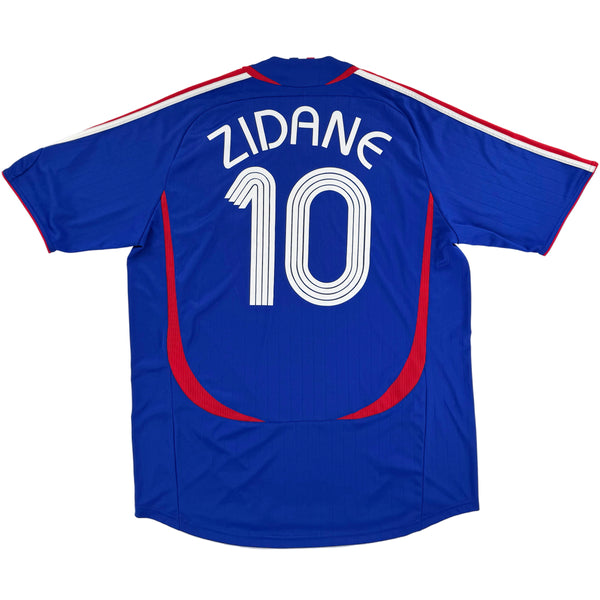 2006 Frankrijk WK Thuis Shirt Zidane #10 - 9/10 - (M) - Oldschool Voetbalshirts