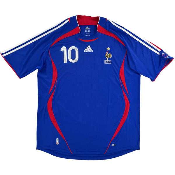 2006 Frankrijk WK Thuis Shirt Zidane #10 - 9/10 - (M) - Oldschool Voetbalshirts
