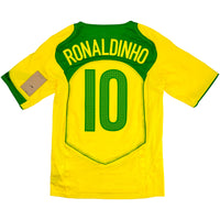2004 Brazilië Thuis Shirt Ronaldinho - Oldschool Voetbalshirts
