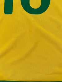 2008-10 Brazilië Thuis Shirt Ronaldinho #10 - 7/10 - (XL) - Oldschool Voetbalshirts