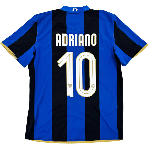 2008-09 Inter Milan Thuis Shirt Adriano #10 - 7/10 - (M) - Oldschool Voetbalshirts