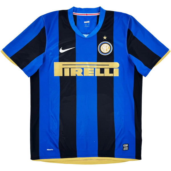 2008-09 Inter Milan Thuis Shirt Adriano #10 - 7/10 - (M) - Oldschool Voetbalshirts