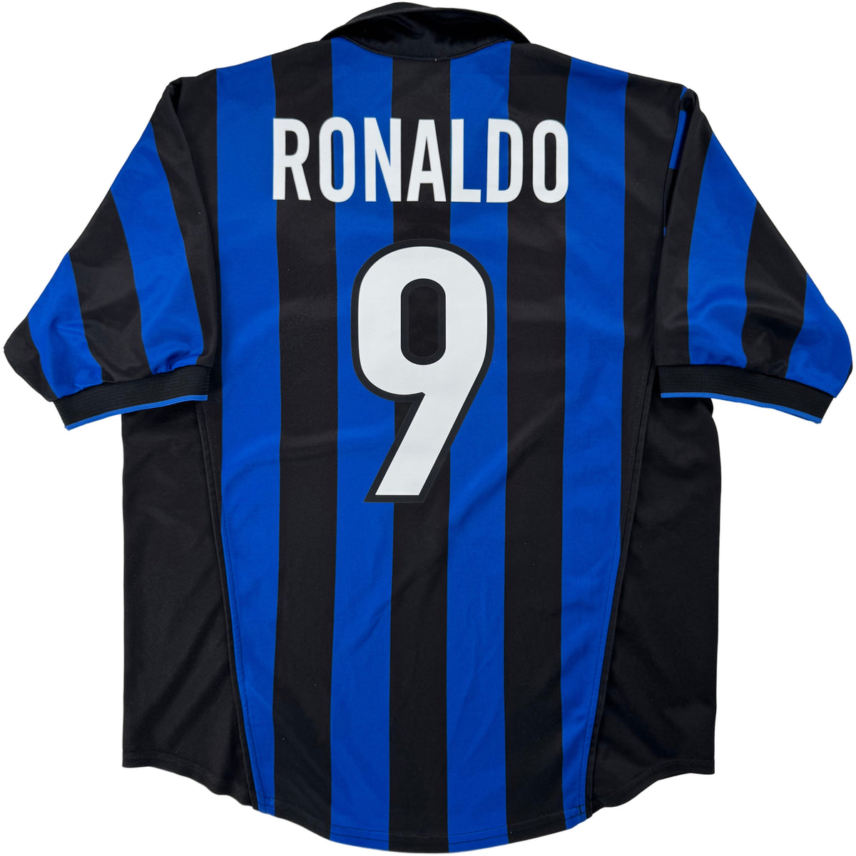 1998-99 Inter Milan Thuis Shirt Ronaldo #9 - 9/10 - (M) - Oldschool Voetbalshirts