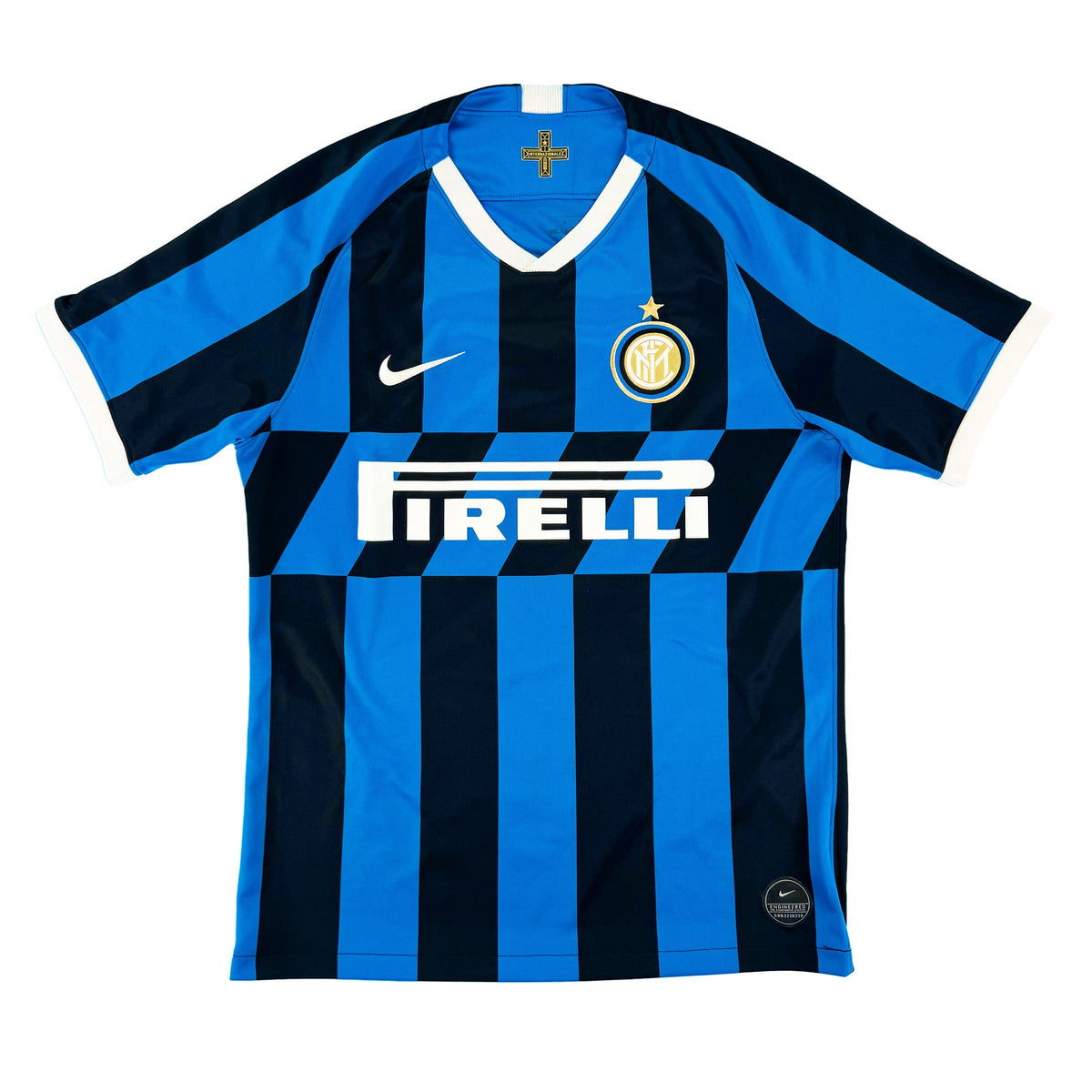 2019-20 Inter Milan Thuis Shirt Lukaku #9 - 10/10 - (M) - Oldschool Voetbalshirts