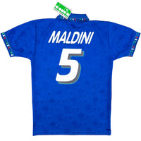1994 Italië WK Thuis Shirt Maldini - Oldschool Voetbalshirts