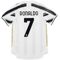 2020-21 Juventus Authentic Thuis Shirt Ronaldo #7 - 9/10 - (S) - Oldschool Voetbalshirts