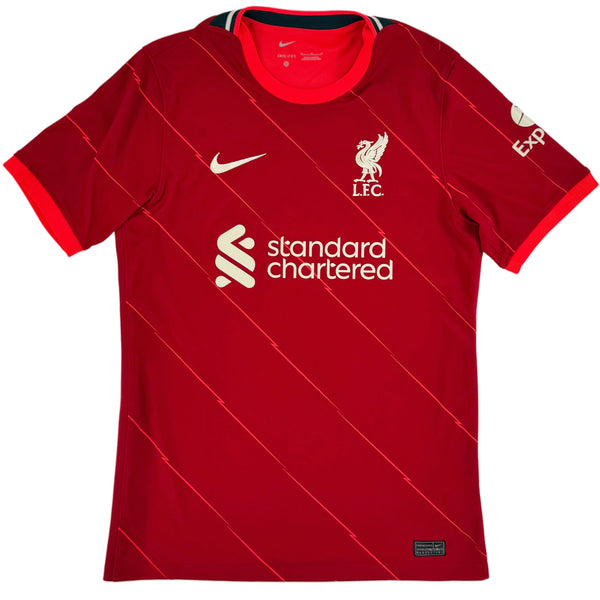 2021-22 Liverpool Thuis Shirt Salah - 9/10 - (M) - Oldschool Voetbalshirts