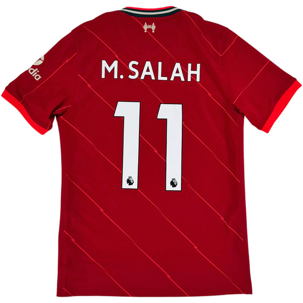 2021-22 Liverpool Thuis Shirt Salah - 9/10 - (M) - Oldschool Voetbalshirts