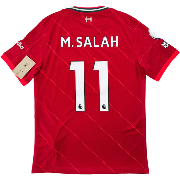 2021-22 Liverpool Thuis Shirt Salah #11 - Nieuw - (M) - Oldschool Voetbalshirts