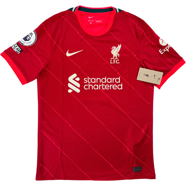 2021-22 Liverpool Thuis Shirt Salah #11 - Nieuw - (M) - Oldschool Voetbalshirts