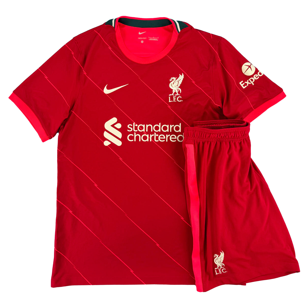 2021-22 Liverpool Thuis Shirt met Broekje - 8/10 - (L) - Oldschool Voetbalshirts