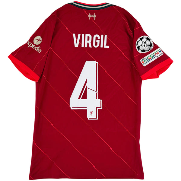 2021-22 Liverpool Thuis Shirt Van Dijk - 9/10 - (S) - Oldschool Voetbalshirts
