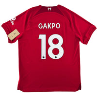 2022-23 Liverpool Thuis Shirt Gakpo #18 - Nieuw - (L) - Oldschool Voetbalshirts