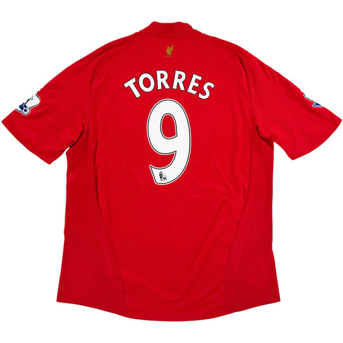 2008-10 Liverpool Thuis Shirt Torres #9 - 9/10 - (XL) - Oldschool Voetbalshirts