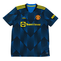 Vintage voetbalshirt van Manchester United uit het jaar 2021/22. Het is een derde tenue in maat L large
