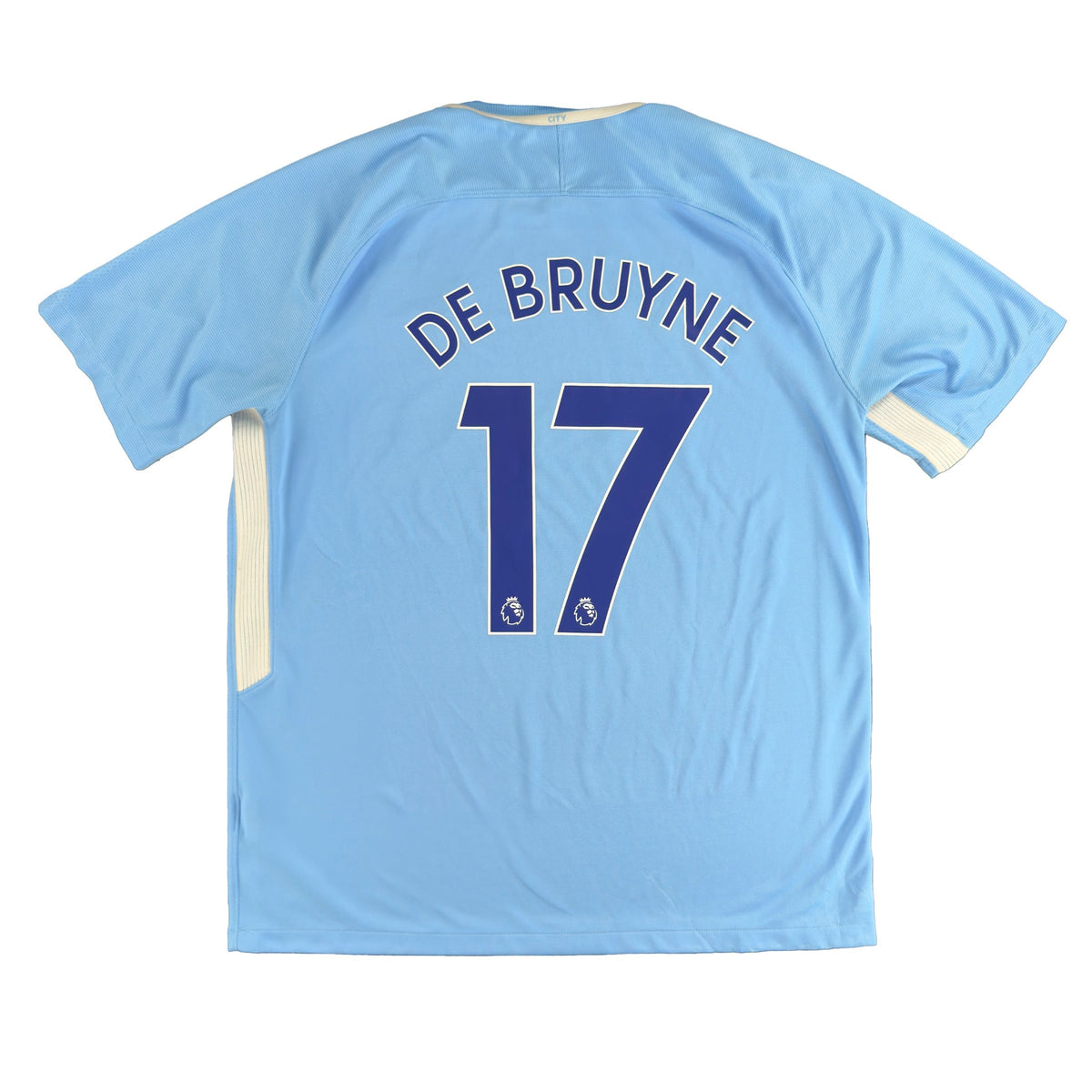 2017-18 Manchester City Thuis Shirt De Bruyne #17 - 8/10 - (XL) - Oldschool Voetbalshirts