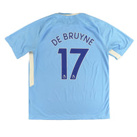 2017-18 Manchester City Thuis Shirt De Bruyne #17 - 8/10 - (XL) - Oldschool Voetbalshirts