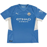 2021-22 Manchester City Thuis Shirt - 7/10 - (XL) - Oldschool Voetbalshirts