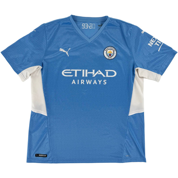 2021-22 Manchester City Thuis Shirt - 7/10 - (XL) - Oldschool Voetbalshirts