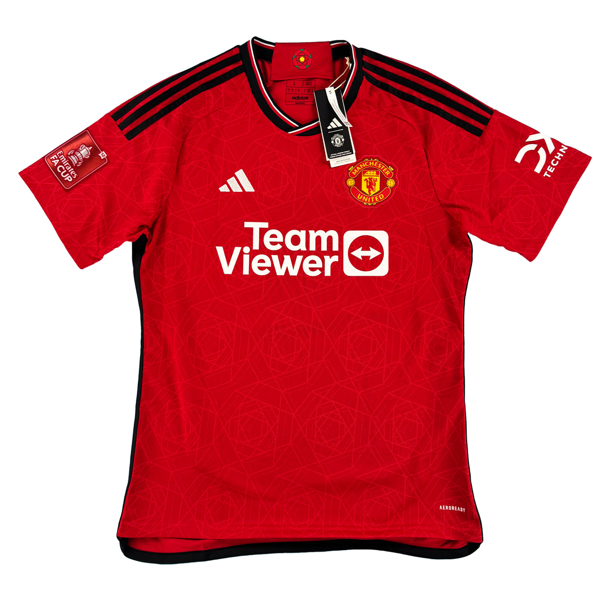 2023-24 Manchester United Thuis Shirt B. Fernandes #8 - 10/10 - (L) - Oldschool Voetbalshirts