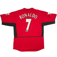 2002-04 Manchester United Thuis Shirt Ronaldo #7 - 10/10 - (L) - Oldschool Voetbalshirts