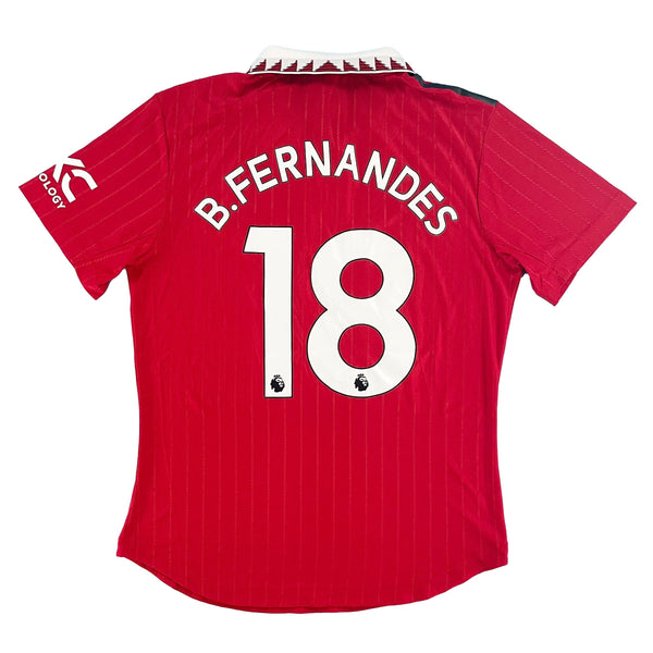 2022-23 Manchester United Authentic Thuis Shirt B. Fernandes #18 - 10/10 - (L) - Oldschool Voetbalshirts